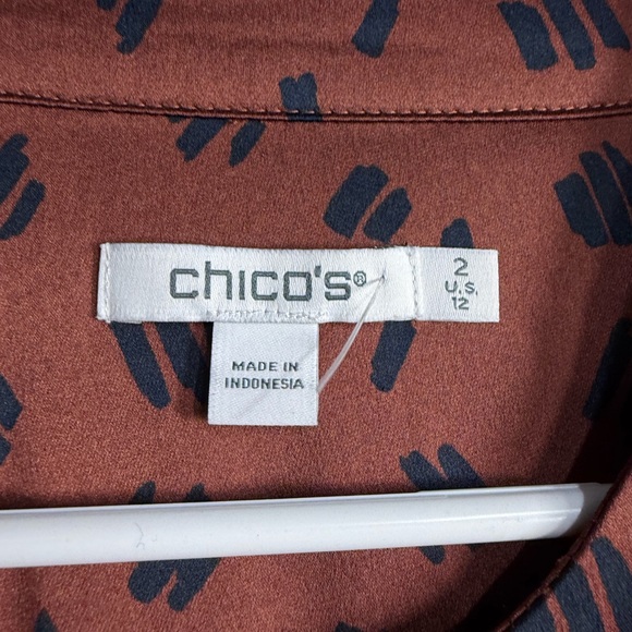 Chico's Brown and Navy Blouse - Picture 3 of 8